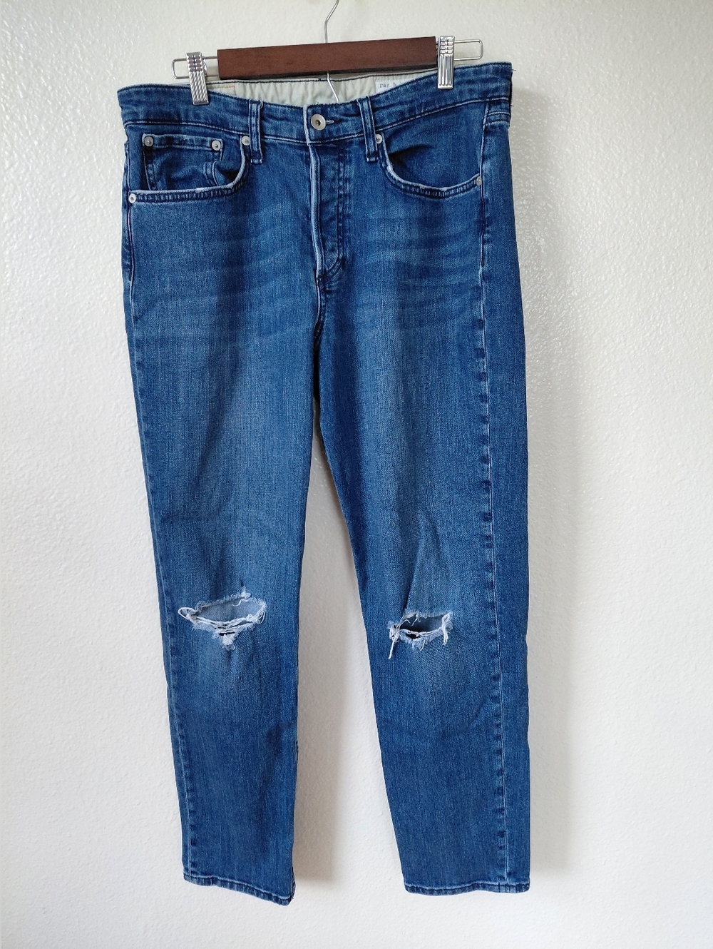 Rag & Bone- Women's Sz 29,blue Denim  Rosa Mid -rise Boyfriend Distressed